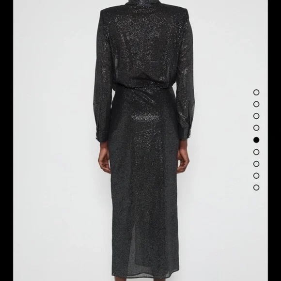 Zara Sheer Glittery Midi Dress - size L - Picture 2 of 8